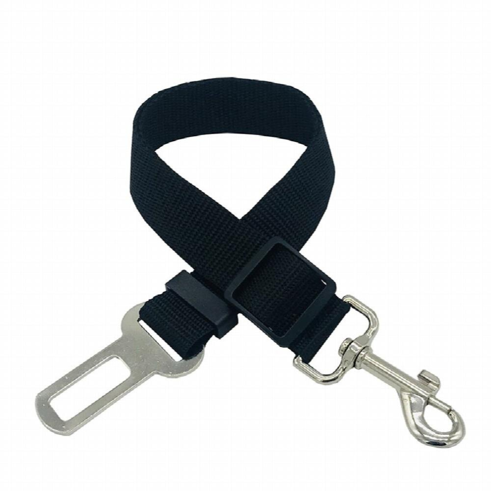 Black 1Pc Adjustable Pet Seat Belt For Car Keep Your Dog Or Cat Safe And Secure While Driving