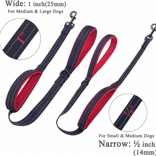 Durable Double Handled Nylon Dog Leash for Effective Training and Comfortable Walks 2