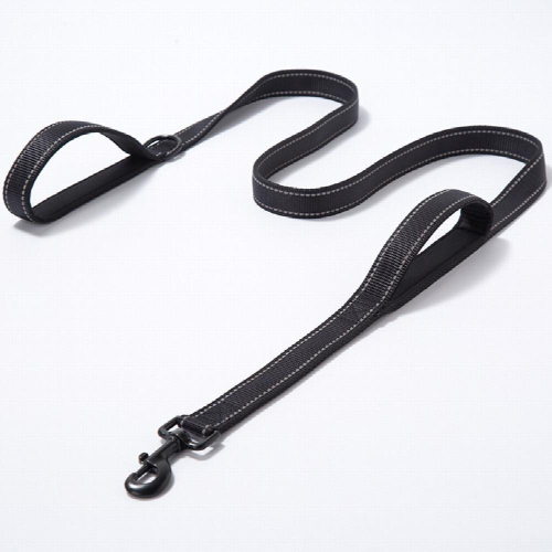 Durable Double Handled Nylon Dog Leash for Effective Training and Comfortable Walks