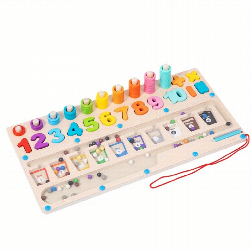 3 in 1 Maze Logarithmic Board Wooden Montessori Toys Matching Puzzle Preschool Busy Board Educational Children Toys
