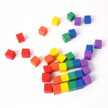 30 Pieces Of Cube Wooden Building Blocks Stacked Square Wooden Toys Baby Shape Children Learning Toys