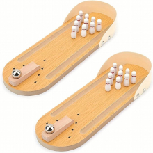 Mini Bowling Game Set Wooden Tabletop Bowling Game Tabletop Bowling Toy Home Bowling Alley Gift