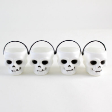 Skull Halloween Plastic Treat Pots - Pack of 4