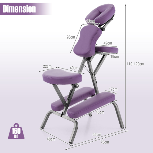 Folding Massage Chair Portable Adjustable Therapy Chair Stool With