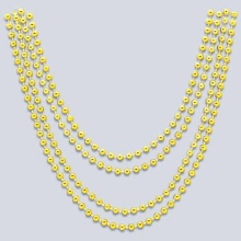 Gold Metallic Bead Necklaces - 32 Inches / 81cm - Pack of 4