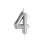 Metallic Silver Number 4 Shaped Candle 1