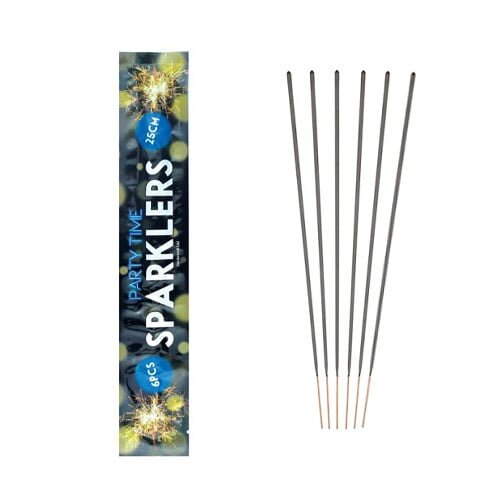 6 Hand Held Sparklers 25cm – ( 1 Pack of 6 )