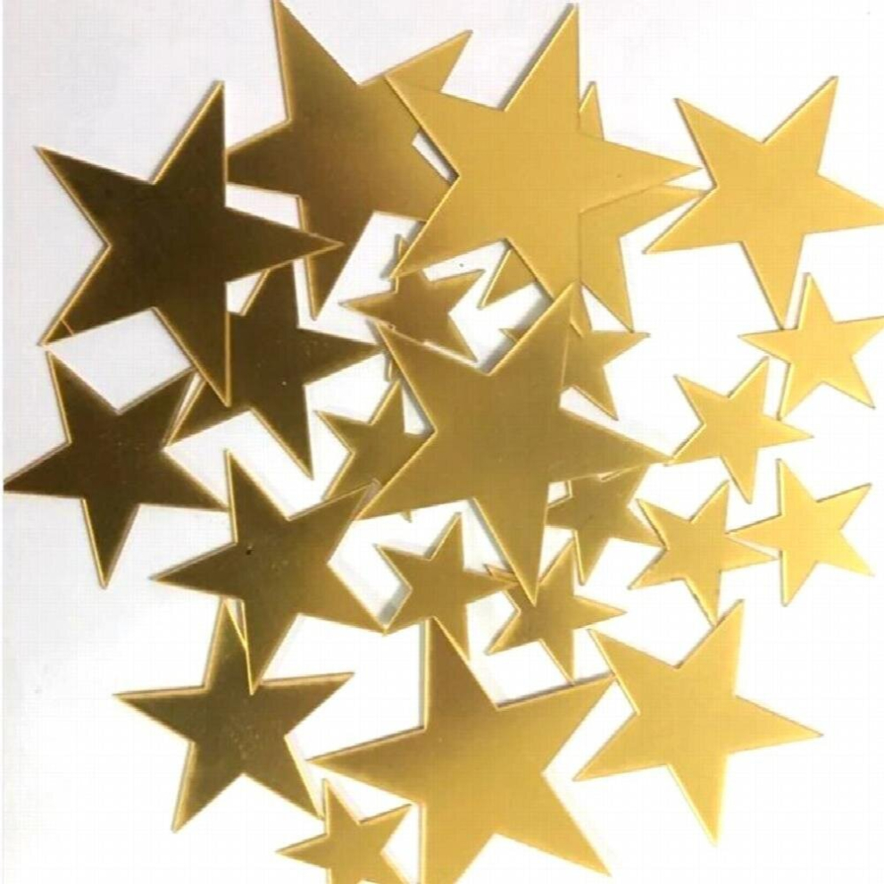 20pcs Star Acrylic Christmas Mirror Sticker Wall Decor Kids Room Living Room Kindergarten Wall Sticker 3D Kids DIY Home Decor