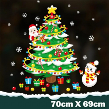 Christmas Decoration Window Stickers Santa Merry Christmas Mirror Sticker Xmas Tree Window Glass Sticker Year