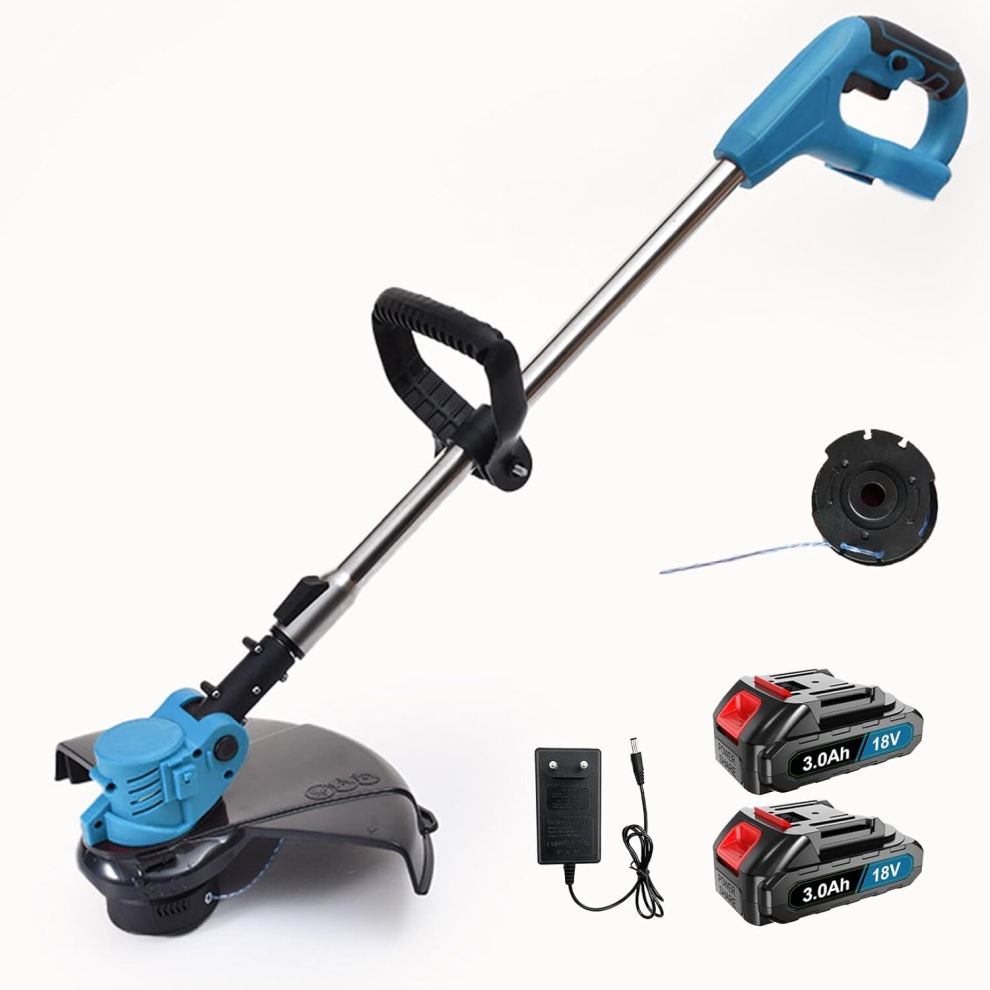 Cordless Grass Line Strimmer Weed Trimmer+2Battery+Charger-Makita Compatible