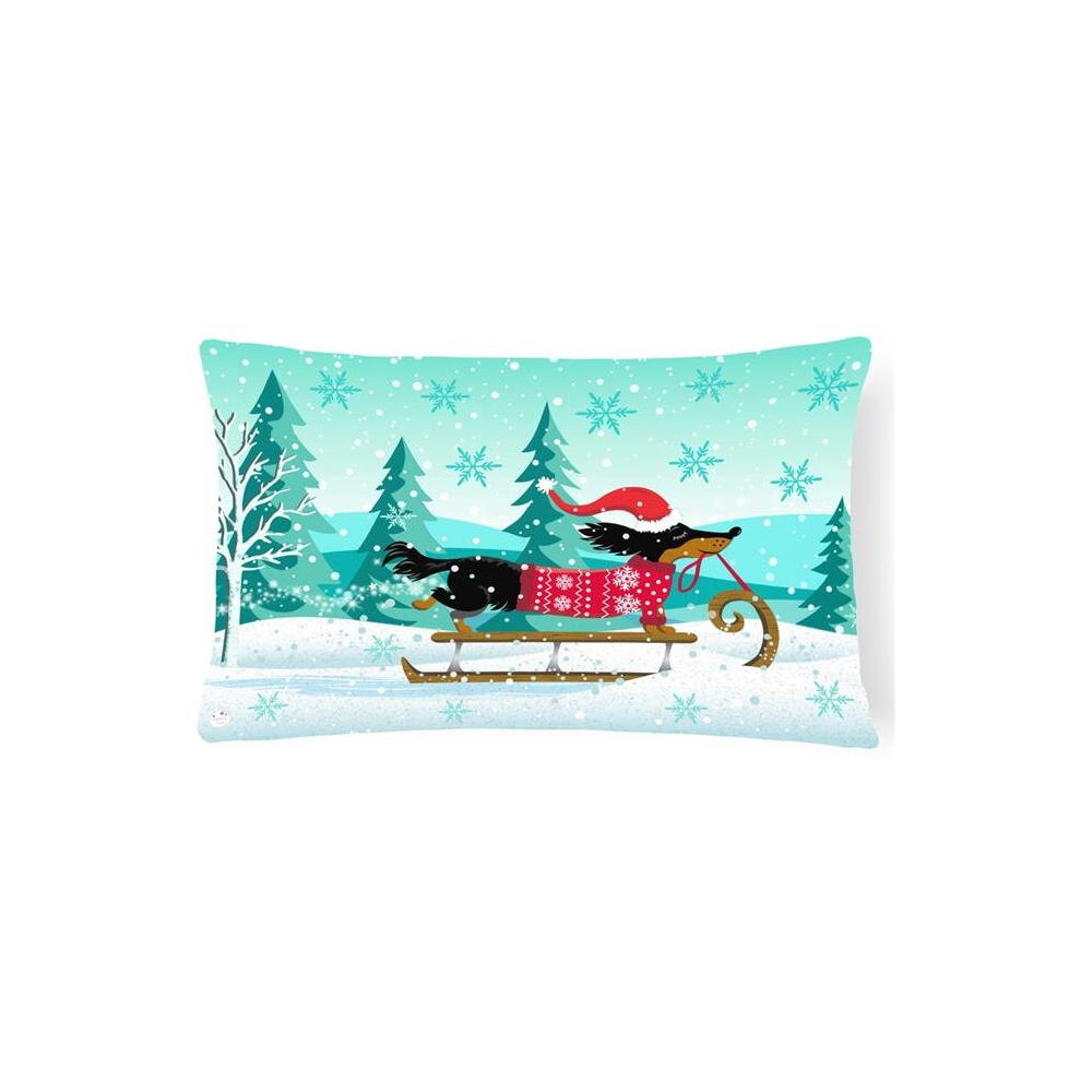 Merry Christmas Dachshund Canvas Fabric Decorative Pillow-image-OPC-PCYHVQJ-NEW