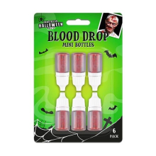 Halloween Fake Blood Drop Mini Bottles - Pack of 6