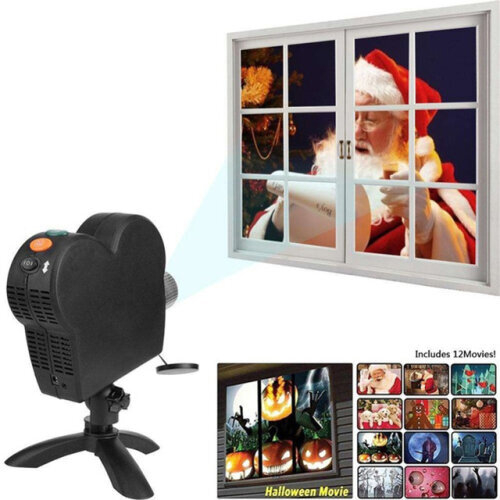 Christmas Xmas Light Santa Window Projector Movies Lamps Display