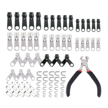 85 Pcs Zipper Repair Metal Zipper Head Sliders Retainer Size 3/5/8#