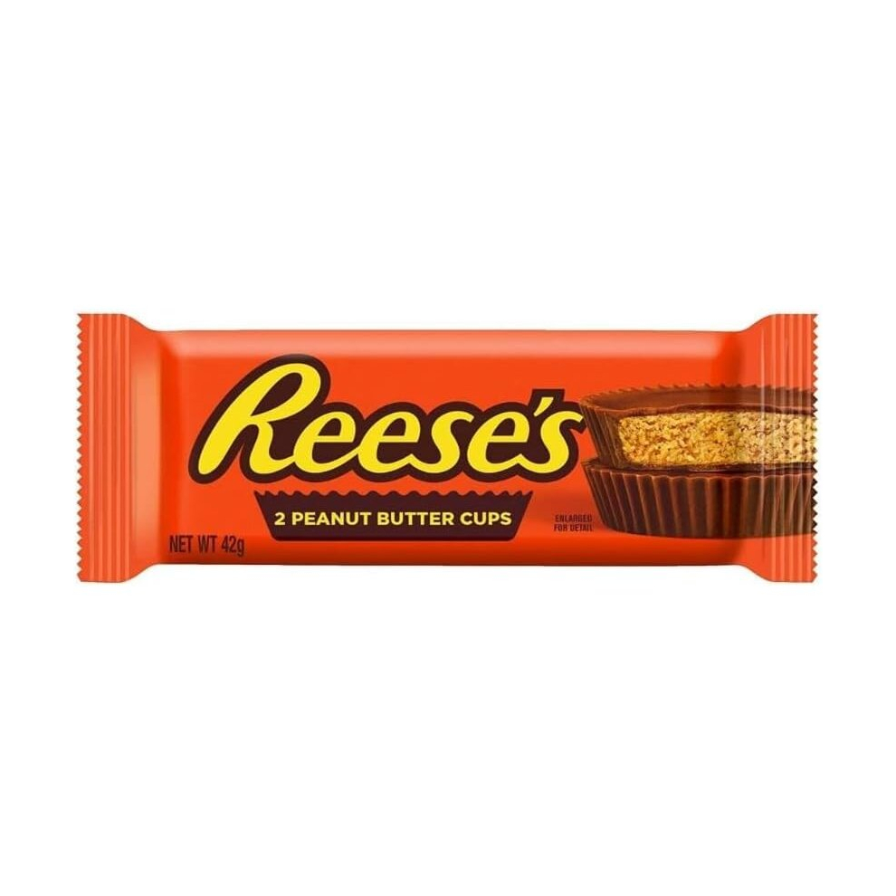 (Pack Of 24) Reese's 2 Peanut Butter Cups Milk Chocolate 42g