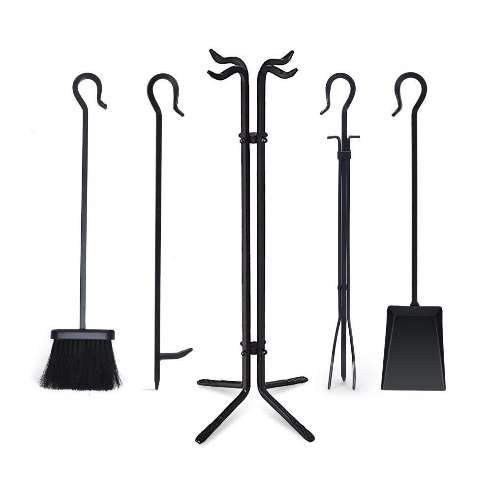 5 Piece Companion Set Black Fireside Fire Tools Fireside Accessories Iron Set