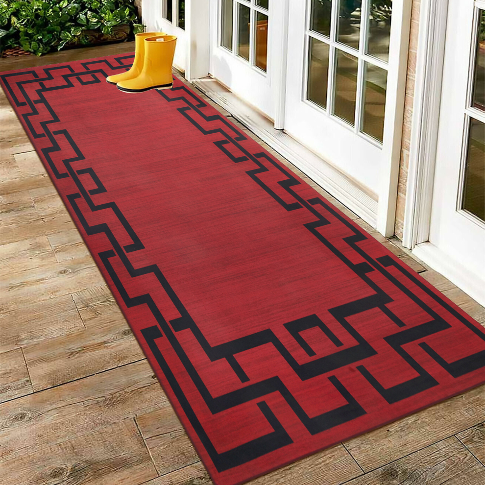 (LEXI , 60cm x 220cm (2ft x 7ft 7")- Runner Rug) Non Slip Area Rugs Printed Geometric Carpets Mats