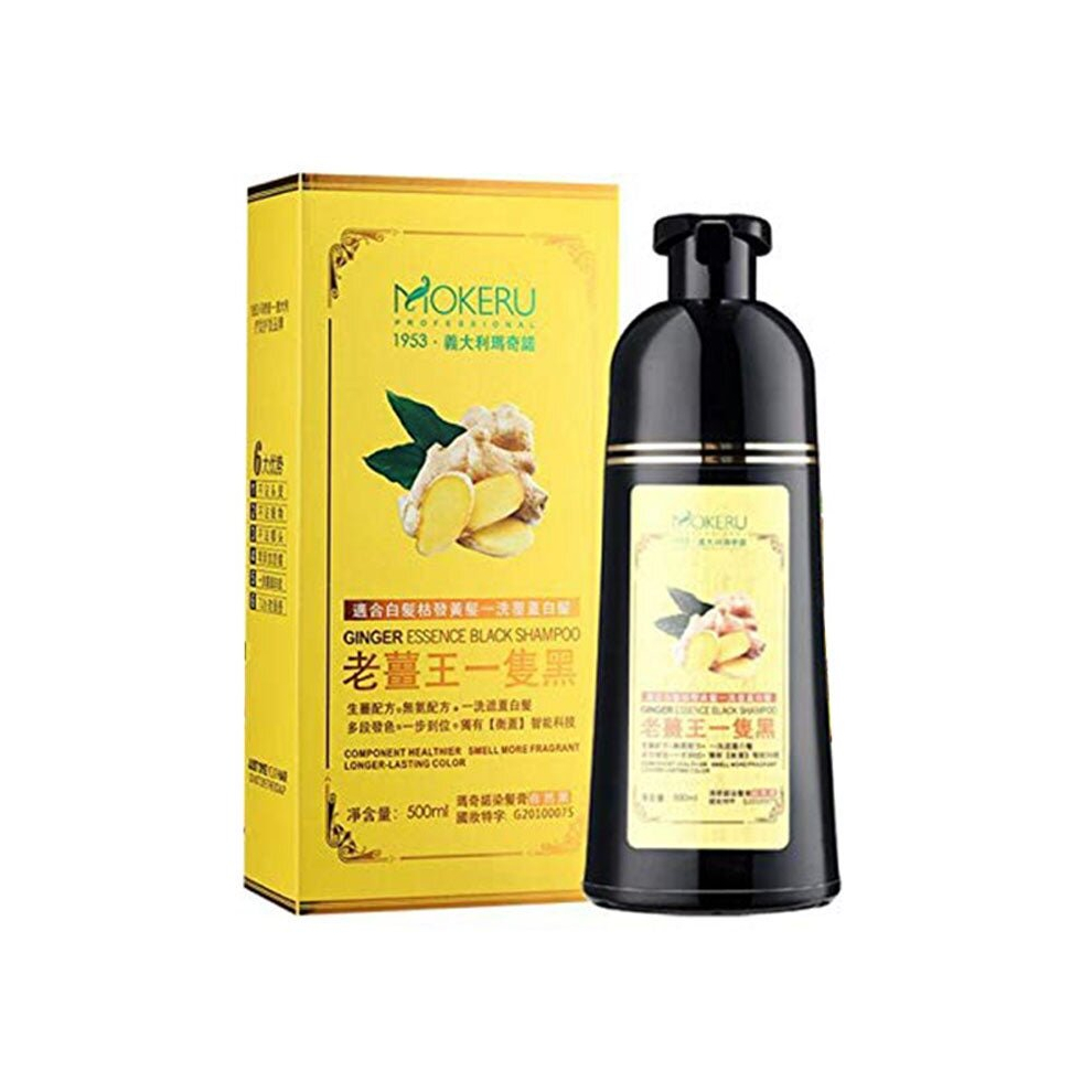Black Mokeru Hair Treatment Ginger King Herbal Hair Dyeing Shampoo 500Ml
