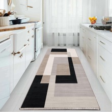 (MILO NEUTRAL, 80cm x 300 cm (2 ft 6 in x 10 ft)- Large Runner Rug) Non Slip Area Rugs Printed Geometric Carpets Mats
