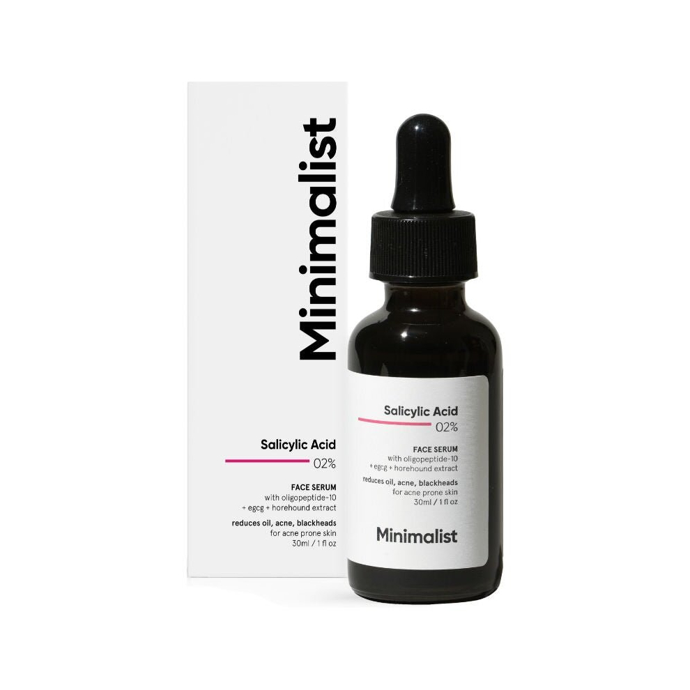 Minimalist 2% Salicylic Acid Serum For Reducing Oily Skin, Acne & Blackheads | Helps With Open Pores, Breakouts & Bumpy Texture