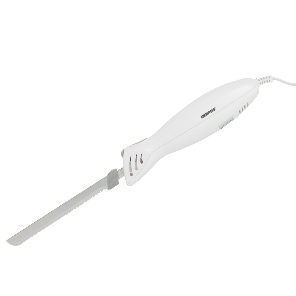 Geepas 100W Electric Knife Serrated Carving Knife, Single Start Button & Eject Button