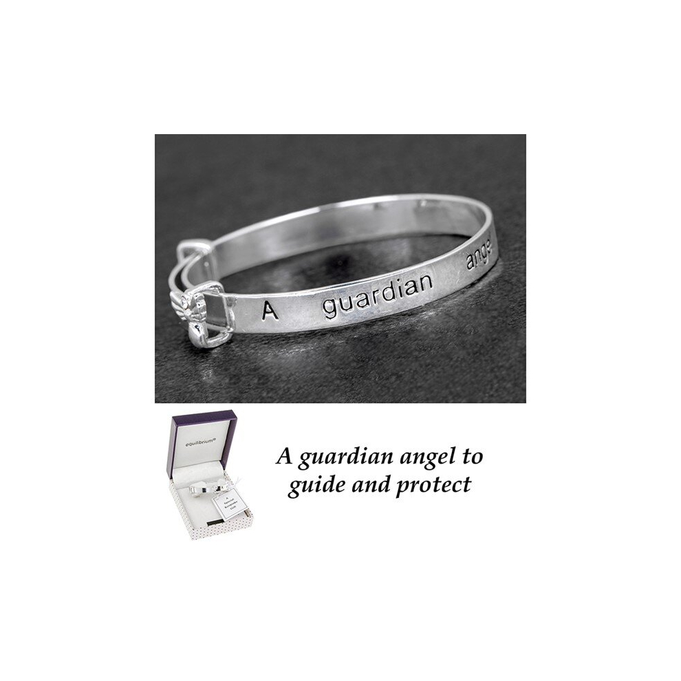 Equilibrium Silver Plated Guardian Angel Keepsake Bangle