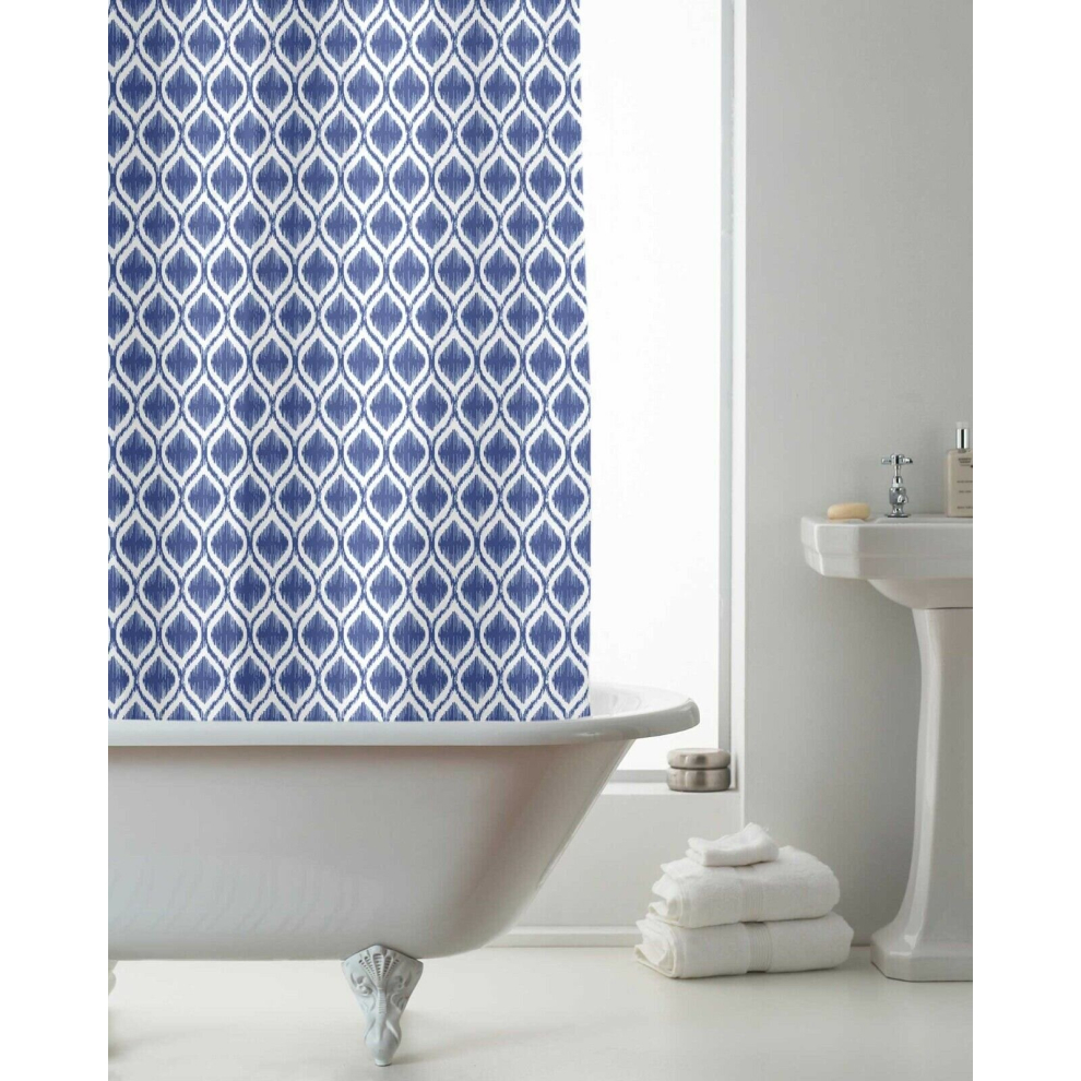 NEW Modern Bathroom Shower Curtain with Ring Hooks 180 x 180 cm Stripe Spots