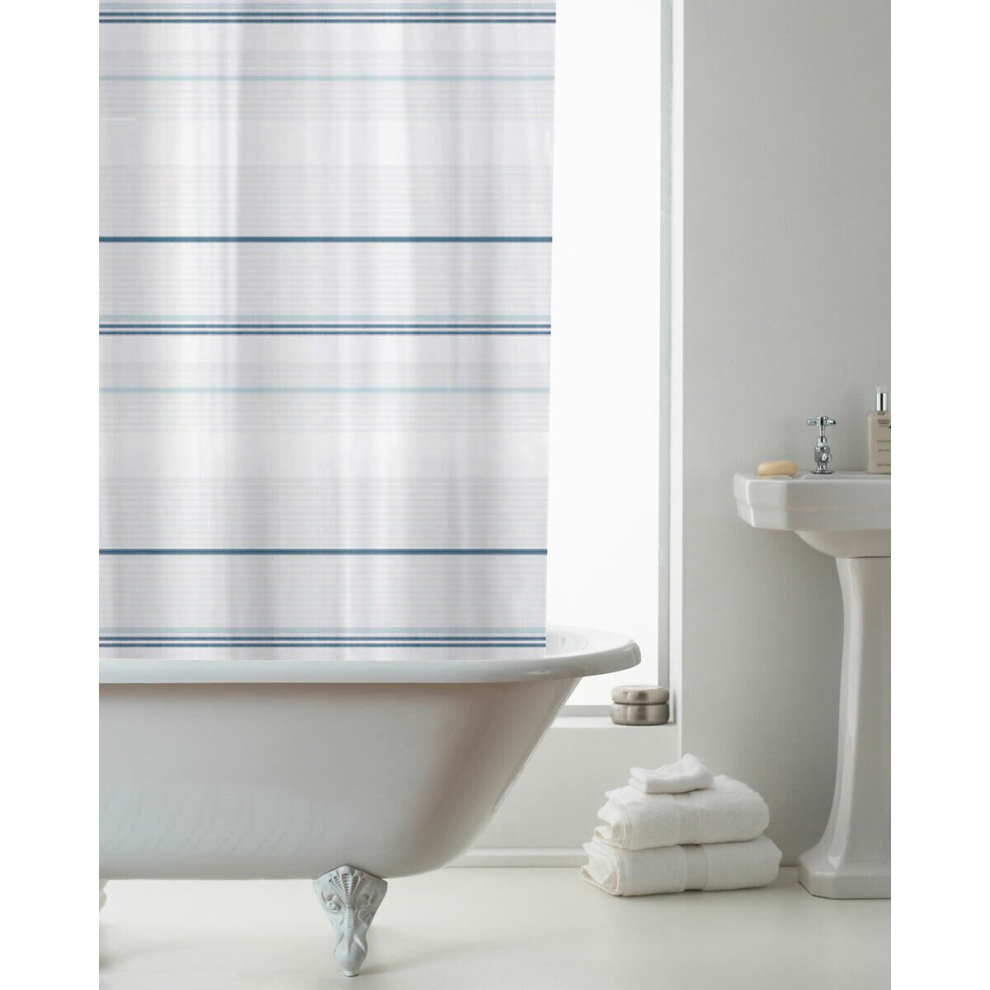 NEW Modern Bathroom Shower Curtain with Ring Hooks 180 x 180 cm Stripe Spots