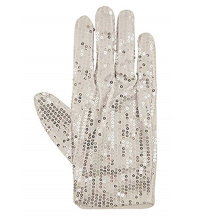 Michael Jackson Silver Sequin White Glove Billy Jean King Of Pop Fancy Dress NEW