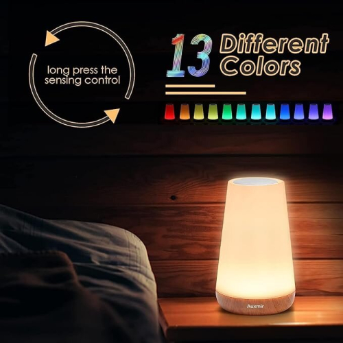 Auxmir Night Light, LED Touch Bedside Table Lamp, Remote Control 2