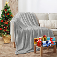 (Silver- Fleece Blankets Throw) Large Fleece Blankets Faux Fur Warm Sofa Bed Throw