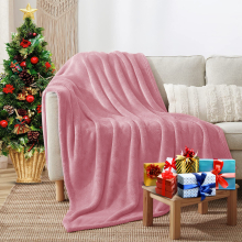 (Pink- Fleece Blankets Throw) Large Fleece Blankets Faux Fur Warm Sofa Bed Throw