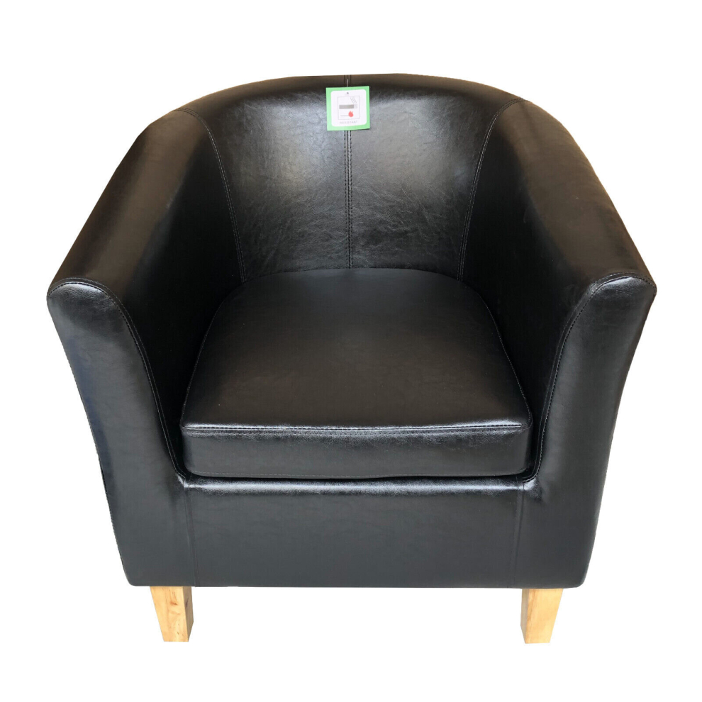 New Leather Tub Chair Armchair club Chair Dining Living Room & Cafe 3 Colour