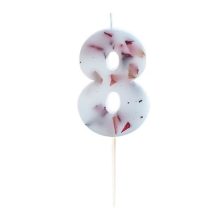 Pressed Petal Number 8 Shaped Candle
