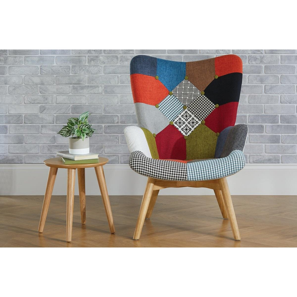 Multi Coloured Armchair Birlea Sloane Easy Fireside Chair Scandinavian Patchwork
