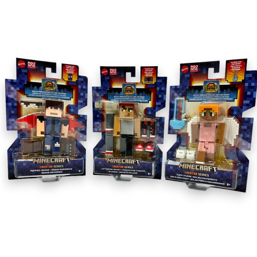 (Set of all 3) Minecraft Creator Series 3 to collect 3.5" figures