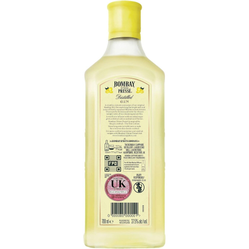 Bombay Presse Distilled Gin with a Mediterranean Lemon Infusion 700ml 1