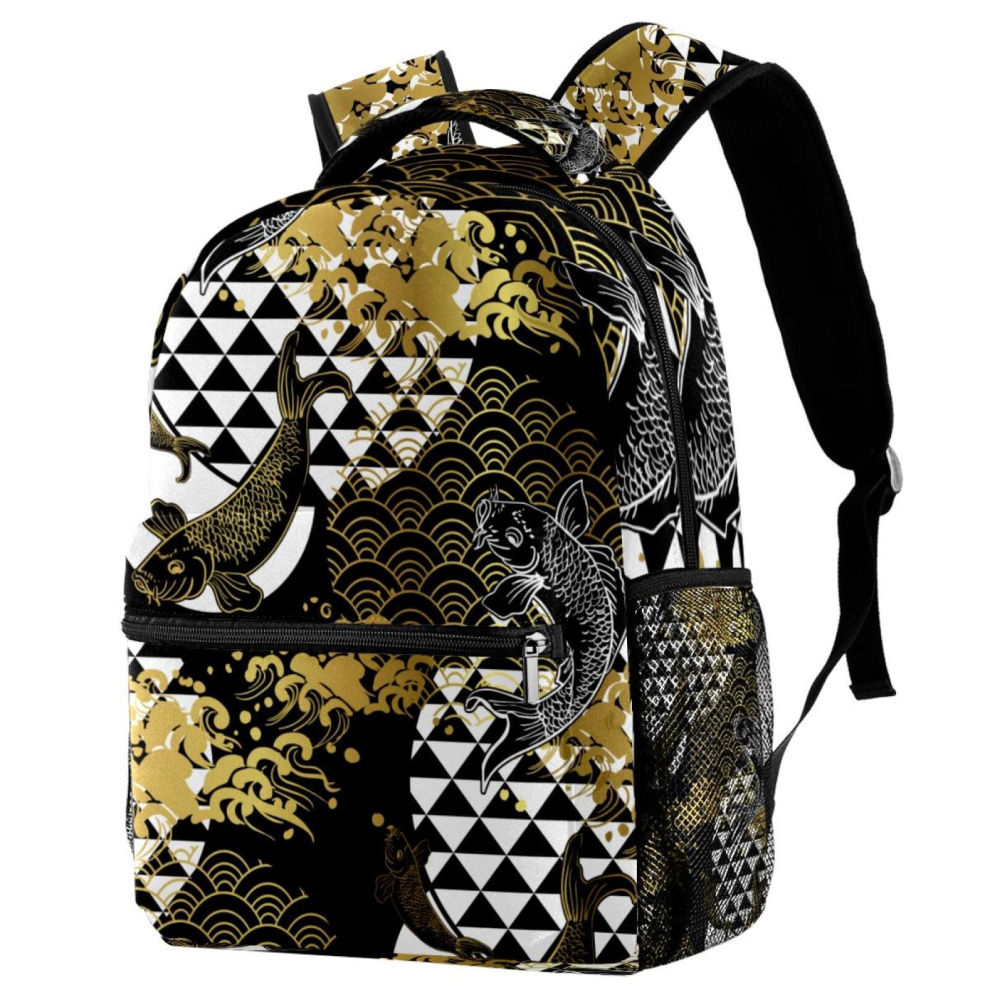 Lightweight Laptop Daypack Koi Fish Backpack College Schoolbag Travel Casual Rucksack for Women Men