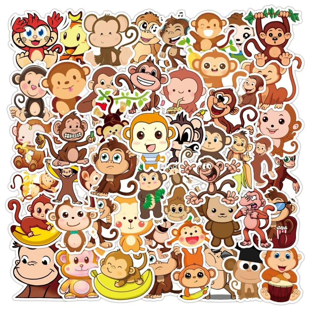 Tianci Animals Stickers - 50 Pcs Cartoon Pvc Decals Cute Kawaii Vinyl Decoration Diy Funny Creative Decor For Teens Party Supplies For Adults