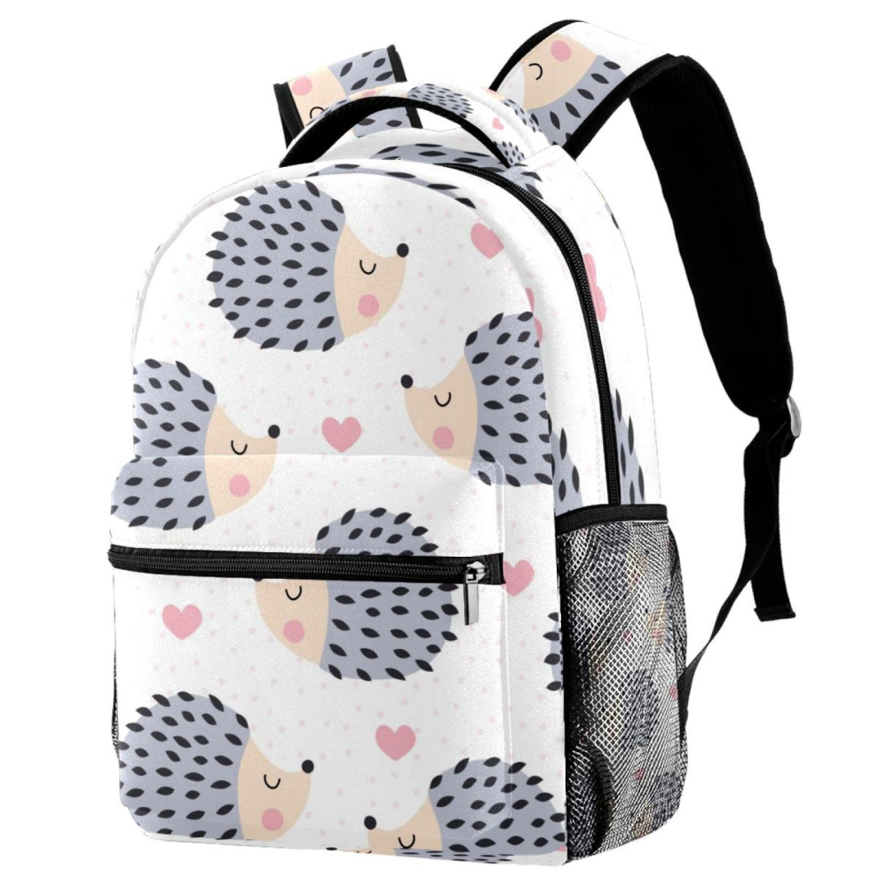 Lightweight Laptop Daypack Cute Hedgehog Backpack College Schoolbag Travel Casual Rucksack for Women Men