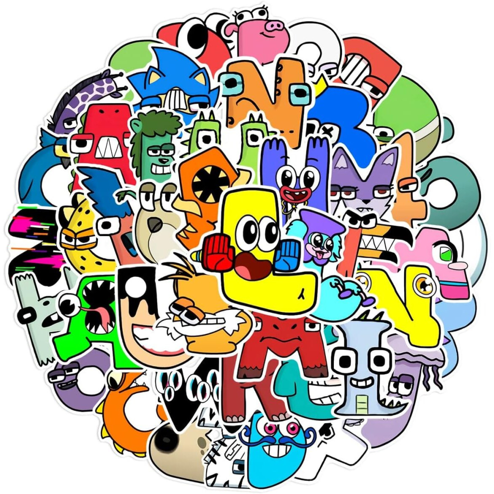 50PCS Alphabet Lore Stickers, Aesthetic Vinyl Waterproof Stickers, Stickers for Hydro Flask, Laptop, Water Bottle, Toddlers, Car,Helmet Stickers
