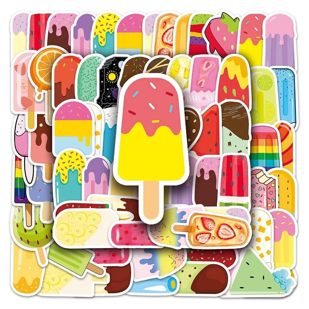 Tianci Ice-Lolly Stickers 50Pcs Ice Waterproof Vinyl Decals For Bike Water Bottles Laptop Refrigerator Cup Luggage Computer Mobile Phone Skateboard Dcor Cream