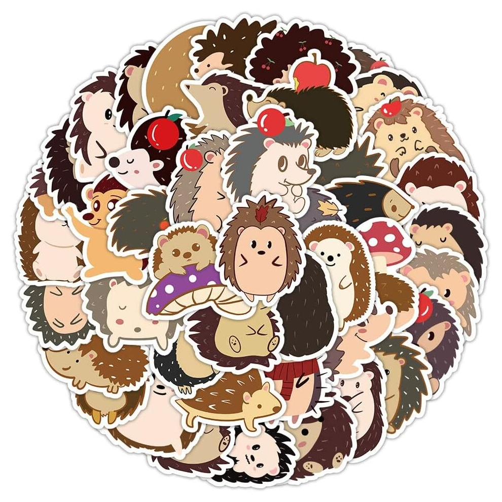 Hedgehog Stickers for Water Bottle,Waterproof Vinyl 60pcs Stickers for Laptop Computer Phone Bumper Skateboard Luggage Stickers for Teenager Kids