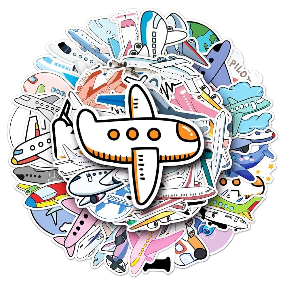 Tianci Aircraft Stickers|50 Pcs|Popular Vinyl Waterproof Stickers For Computer Phone Luggage Flasks Water Bottle Bike Car Notebook Tablet,Trendy Decals