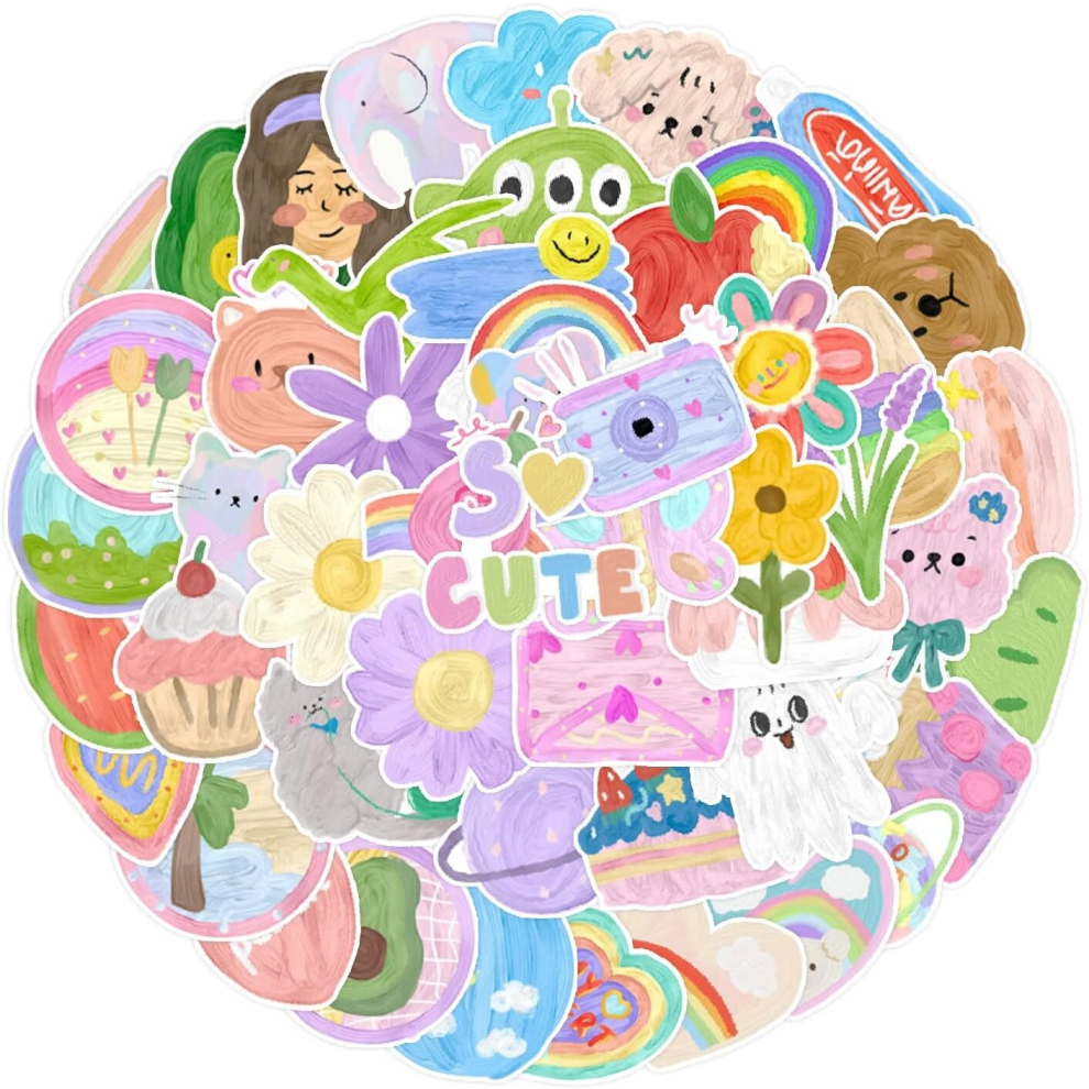 50 Pcs Aesthetic Stickers,VSCO Stickers Pack Waterproof Vinyl for Water Bottle,Laptop,Phone,Skateboard Stickers for Adults and Kids Friends