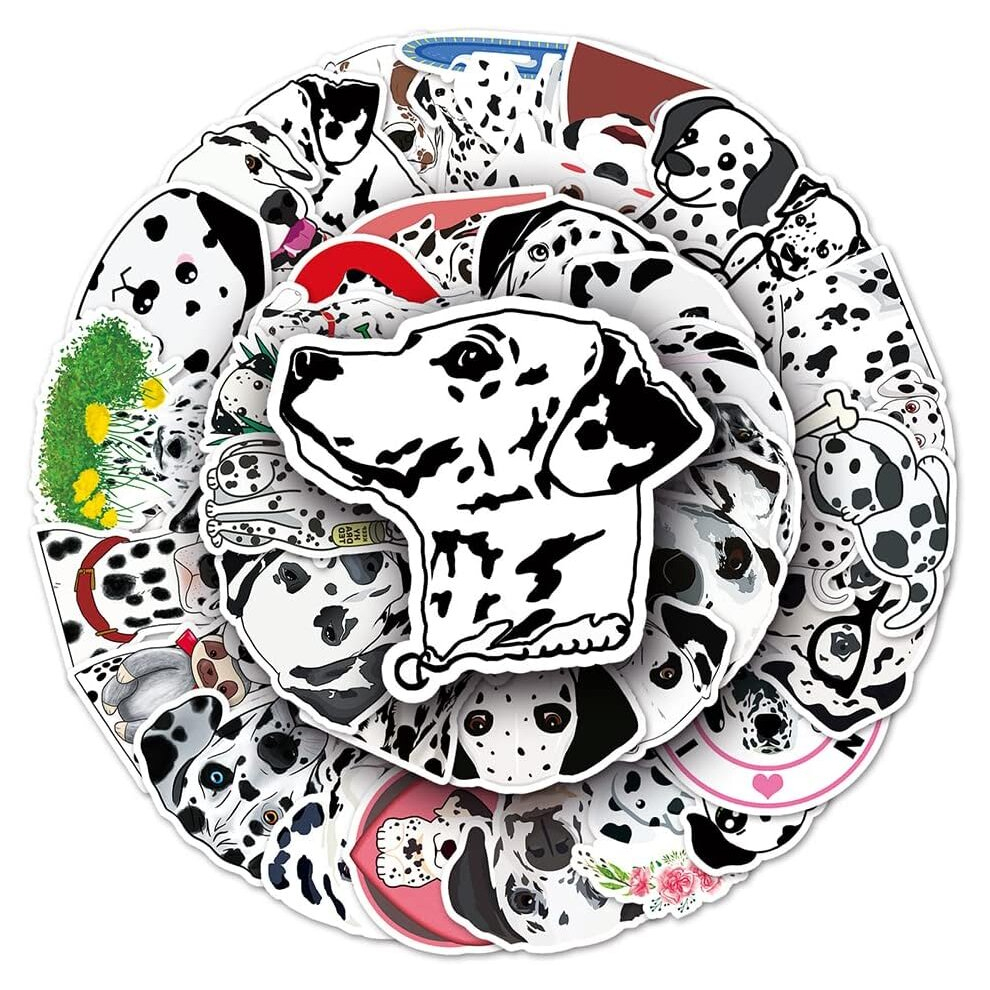 Lovely Spotted Dog Stickers|50 Pcs|Cartoon Animals Vinyl Stickers for HydroflasKs Laptop Tablet Computer Bicyle Waterbottles Car,Waterproof Decals