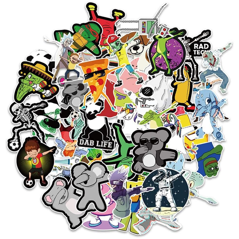 Tianci 50Pcs Cool Stickers For Teens Adult Kids,Waterproof Vinyl Aesthetic Stickers For Water Bottles Luggage,Skateboards,Snowboards, Bicycles,Cars,Guitars