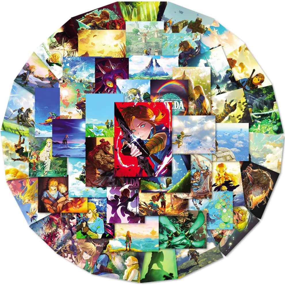 50Pcs Legend of Zel-da Stickers Cool Game Tears of the Kingdom Vinyl Waterproof Stickers for Laptop,Skateboard,Water Bottles,Computer,Phone