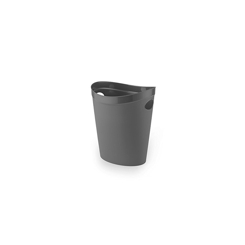 Addis 518039 Waste Paper Bathroom/Bedroom/Office Bin, Charcoal, 26 x 27 x 33 cm