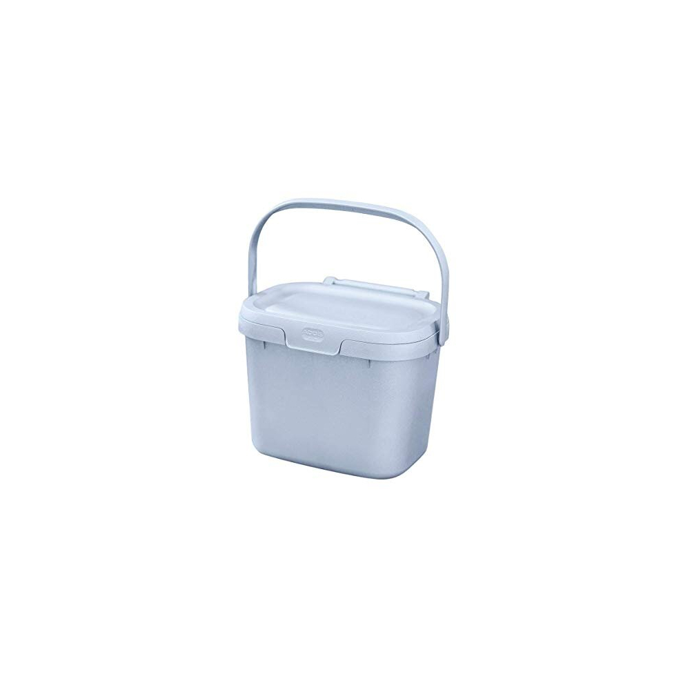 Addis 518384 Eco 100% Plastic Everyday Kitchen Food Waste Compost Caddy Bin, 4.5 Litre, Recycled Light Grey